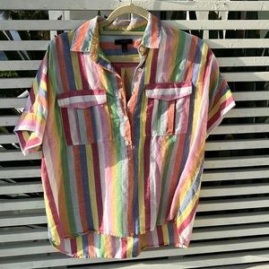 I Crew pastel strip woven shirt